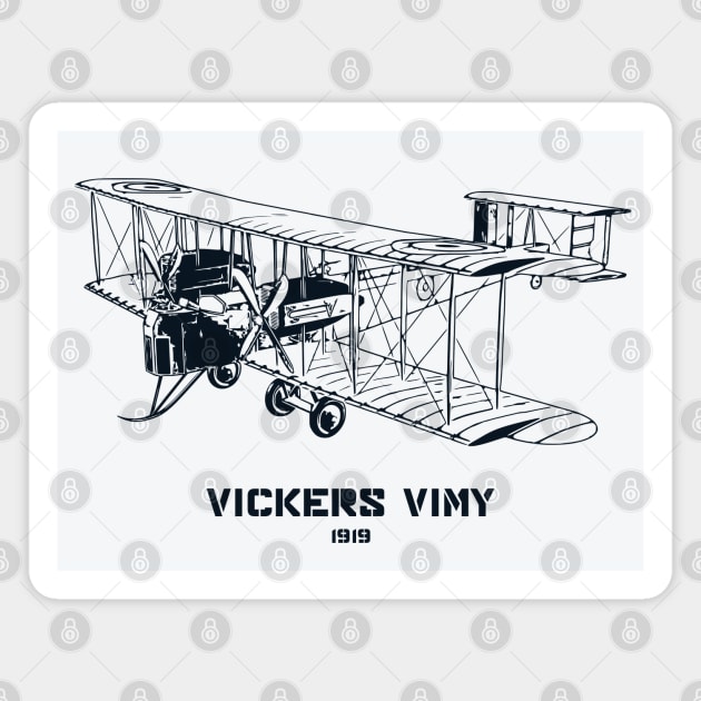 Vickers Vimy World War I Bomber Magnet by Lakeric